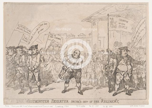 The Westminster Deserter Drum'd Out of The Regiment, May 18, 1784., May 18, 1784. Creator: Thomas Rowlandson.