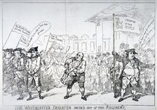 The Westminster Deserter drum'd out of the regiment 1784. Artist: Thomas Rowlandson
