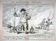 The Westminster Watchman 1784. Artist: Thomas Rowlandson