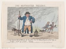 The Westminster Watchman, April 12, 1784., April 12, 1784. Creator: Thomas Rowlandson