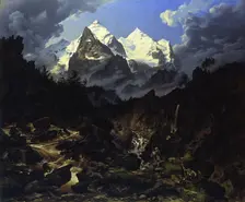 The Wetterhorn, 1830. Creator: Biermann, Karl Eduard (1803-1892)
