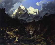 The Wetterhorn, 1830. Creator: Biermann, Karl Eduard (1803-1892)