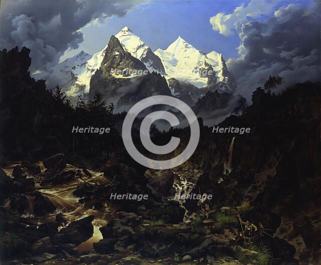 The Wetterhorn, 1830. Creator: Biermann, Karl Eduard (1803-1892).