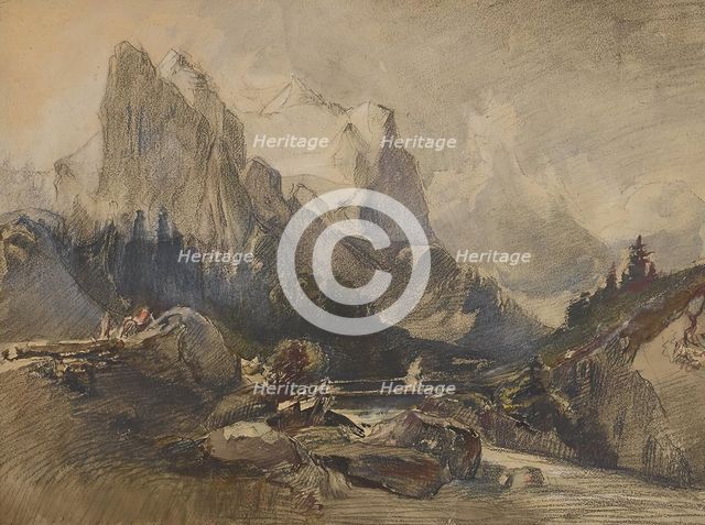 The Wetterhorn in the Bernese Oberland, undated. Creator: Alexandre Calame.