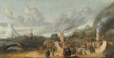 The Whale-oil Refinery near the Village of Smerenburg, 1639. Creator: Cornelis de Man