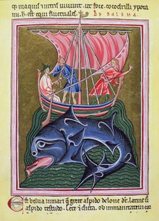 The whale, a miniature in an English Bestiary