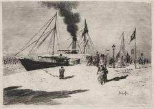 The Wharf at Trouville, 1877. Creator: Félix Hilaire Buhot (French, 1847-1898)