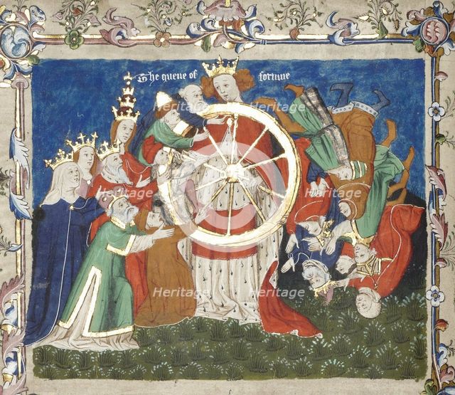 The Wheel of Fortune (from an manuscript of Troy Book by John Lydgate), Mid of the 15th century. Artist: Anonymous  