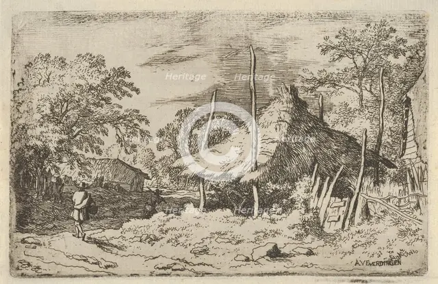 The Wheel underneath the Haybarn, 17th century. Creator: Allart van Everdingen.