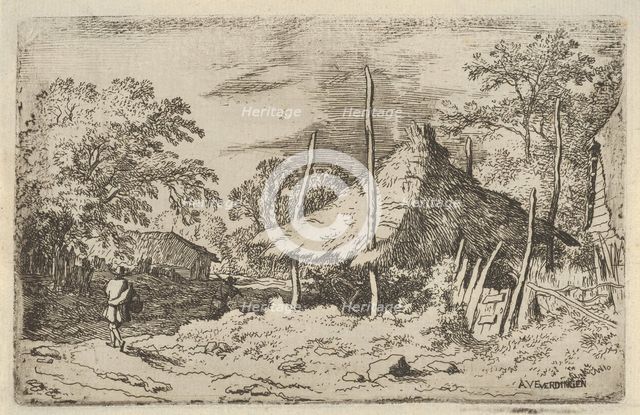 The Wheel underneath the Haybarn, 17th century. Creator: Allart van Everdingen.