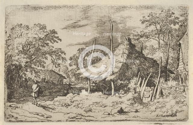 The Wheel underneath the Haybarn, 17th century. Creator: Allart van Everdingen.