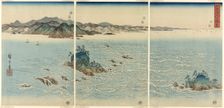 The Whirlpools in Naruto Strait, Awa Province (Awa Naruto no fukei), 1857. Creator: Ando Hiroshige