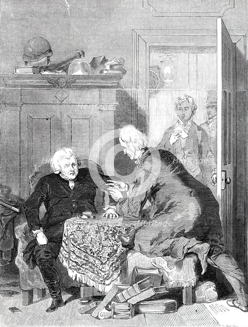 The Whistonian Controversy, from the picture by Mulready R.A., in the Exhibition of the Royal Academ Creator: Unknown.