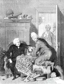 The Whistonian Controversy, from the picture by Mulready R.A., in the Exhibition of the Royal Academ Creator: Unknown