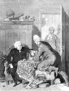 The Whistonian Controversy, from the picture by Mulready R.A., in the Exhibition of the Royal Academ Creator: Unknown