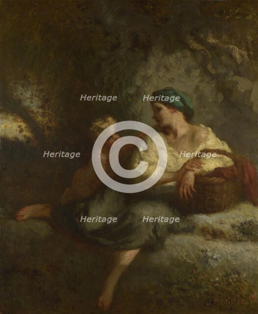 The Whisper, c. 1846. Artist: Millet, Jean-François (1814-1875)