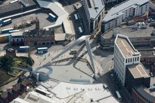 The Whittle Arch, dedicated to Sir Frank Whittle, inventor of the turbojet engine, Coventry, 2021. Creator: Damian Grady