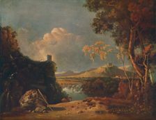 The White Monk - IV (Italian Landscape, with White Monk) c1752. Artist: Richard Wilson