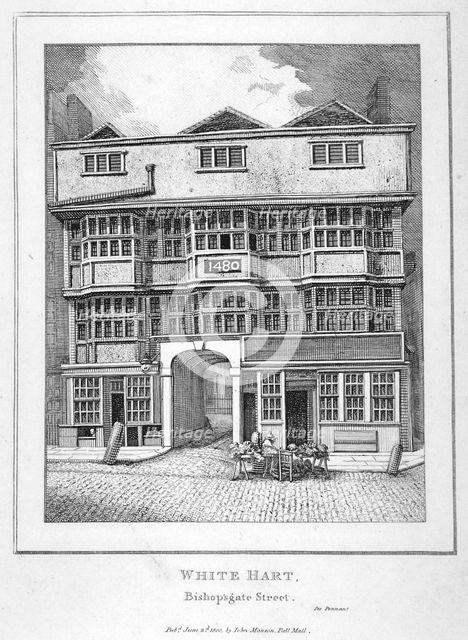 The White Hart Inn at no 119 White Hart Court, Bishopsgate, City of London, 1800. Artist: Anon