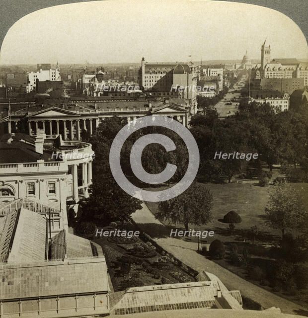 The White House and the Treasury Building, Washington DC, USA.Artist: Underwood & Underwood