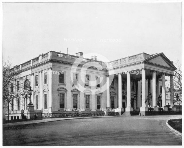 The White House, Washington DC, late 19th century.Artist: John L Stoddard