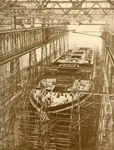 The White Star Liner "Doric" Under Construction c1930. Creator: Unknown