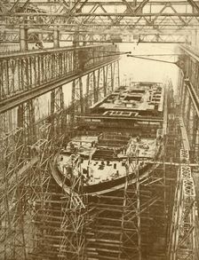 The White Star Liner "Doric" Under Construction c1930. Creator: Unknown