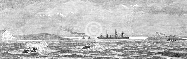 The White Star steam-ship Britannic aground off Kenmore, coast of Wexford, 1881. Creator: Unknown.