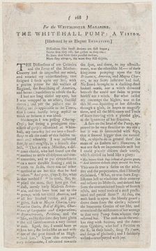 The Whitehall Pump (page from The Westminster Magazine), May 1, 1774., May 1, 1774. Creator: Anon