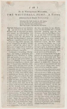 The Whitehall Pump (page from The Westminster Magazine), May 1, 1774., May 1, 1774. Creator: Anon