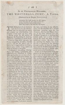 The Whitehall Pump (page from The Westminster Magazine), May 1, 1774., May 1, 1774. Creator: Anon