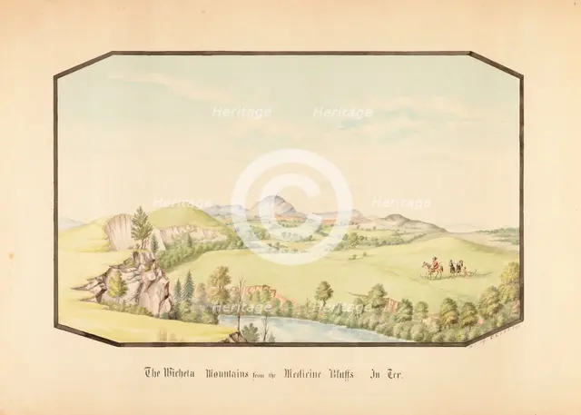The Wichita Mountains from Medicine Bluff, Indian Territory, 1867. Creator: Hermann Stieffel.