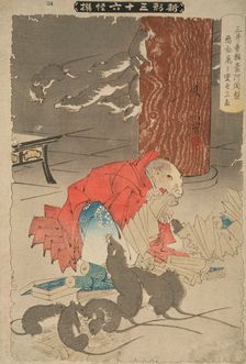 The Wicked Thoughts of the Priest Raigo of Miidera Transform Him into a Rat, 1891. Creator: Tsukioka Yoshitoshi