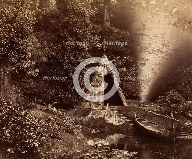 The Wigwam, a Canadian Scene at Penllergare, ca. 1855. Creator: John Dillwyn Llewelyn.