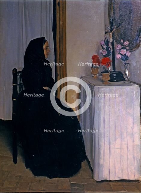  'The Widow', 1890, oil painting by Ramon Casas.