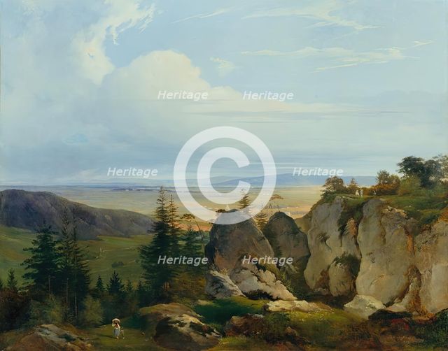 The Wiener-Neustädter Heide seen from Wetzelsdorf, 1843. Creator: Johann Nepomuk Passini.
