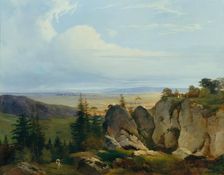 The Wiener-Neustädter Heide seen from Wetzelsdorf, 1843. Creator: Johann Nepomuk Passini