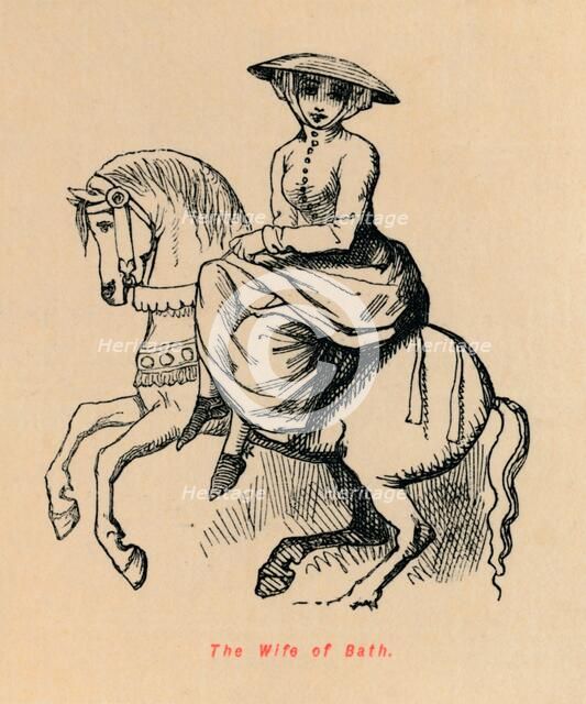 'The Wife of Bath', c1860, (c1860). Artist: John Leech.