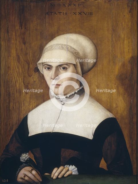 The wife of Jörg Zörer, at the age of 28, 1531. Artist: Amberger, Christoph (ca. 1500-1562)