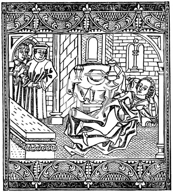 The wife of Xanthus asleep, 1485 (1964). Artist: Anon