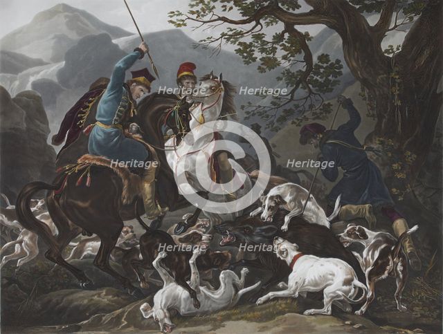 The Wild Boar Hunting in Poland, 1830s.