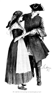 The Wild Geese: He caught her wrist and drew her into the gleam of light, 1898. Creator: Robert Sauber