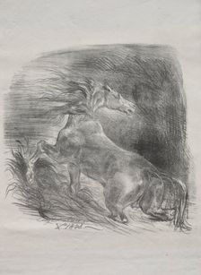 The Wild Horse, or Frightened Horse Leaving the Water, 1828. Creator: Eugène Delacroix (French, 1798-1863)