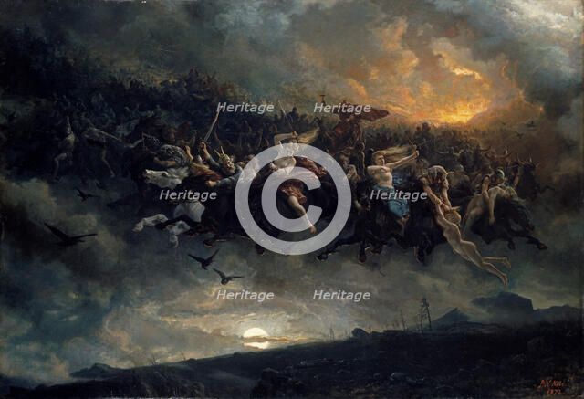 The wild Hunt of Odin, 1872. Creator: Arbo, Peter Nicolai (1831-1892).