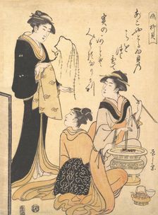 The Willow Shell (Yanagi-kai), from an Untitled Set of Beauty Prints on the Theme of S..., ca. 1791. Creator: Hosoda Eishi