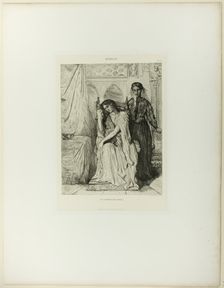 The Willow Song, plate nine from Othello, 1844. Creator: Theodore Chasseriau