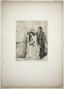 The Willow Song, plate nine from Othello, 1844. Creator: Theodore Chasseriau