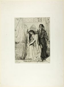 The Willow Song, plate nine from Othello, 1844. Creator: Theodore Chasseriau