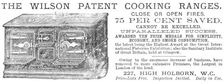 The Wilson Patent Cooking Ranges, 1883. Creator: Unknown
