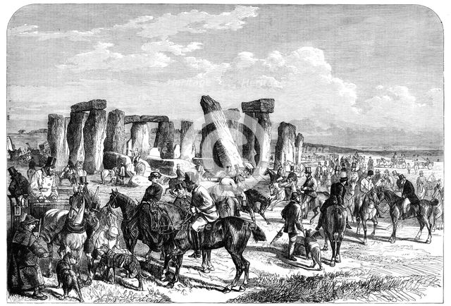 The Wiltshire Champion Coursing Meeting at Stonehenge, 1865. Creator: Unknown.